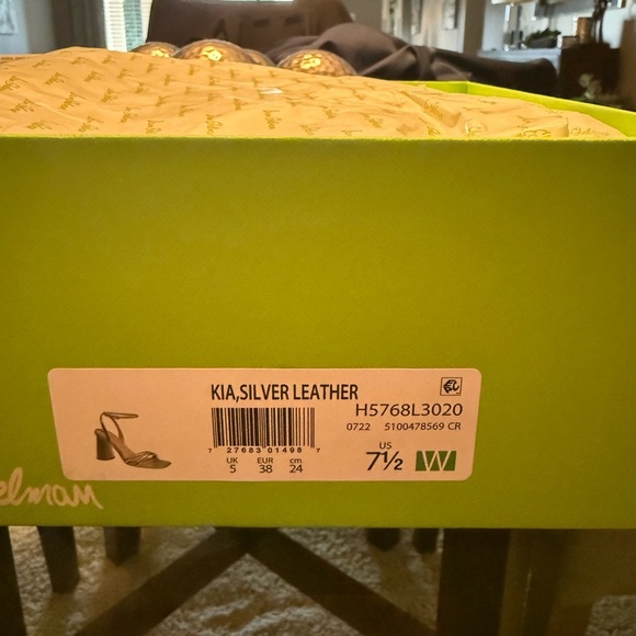 Sam Edelman Silver Sculptural Heels with Ankle Strap - Picture 10 of 10